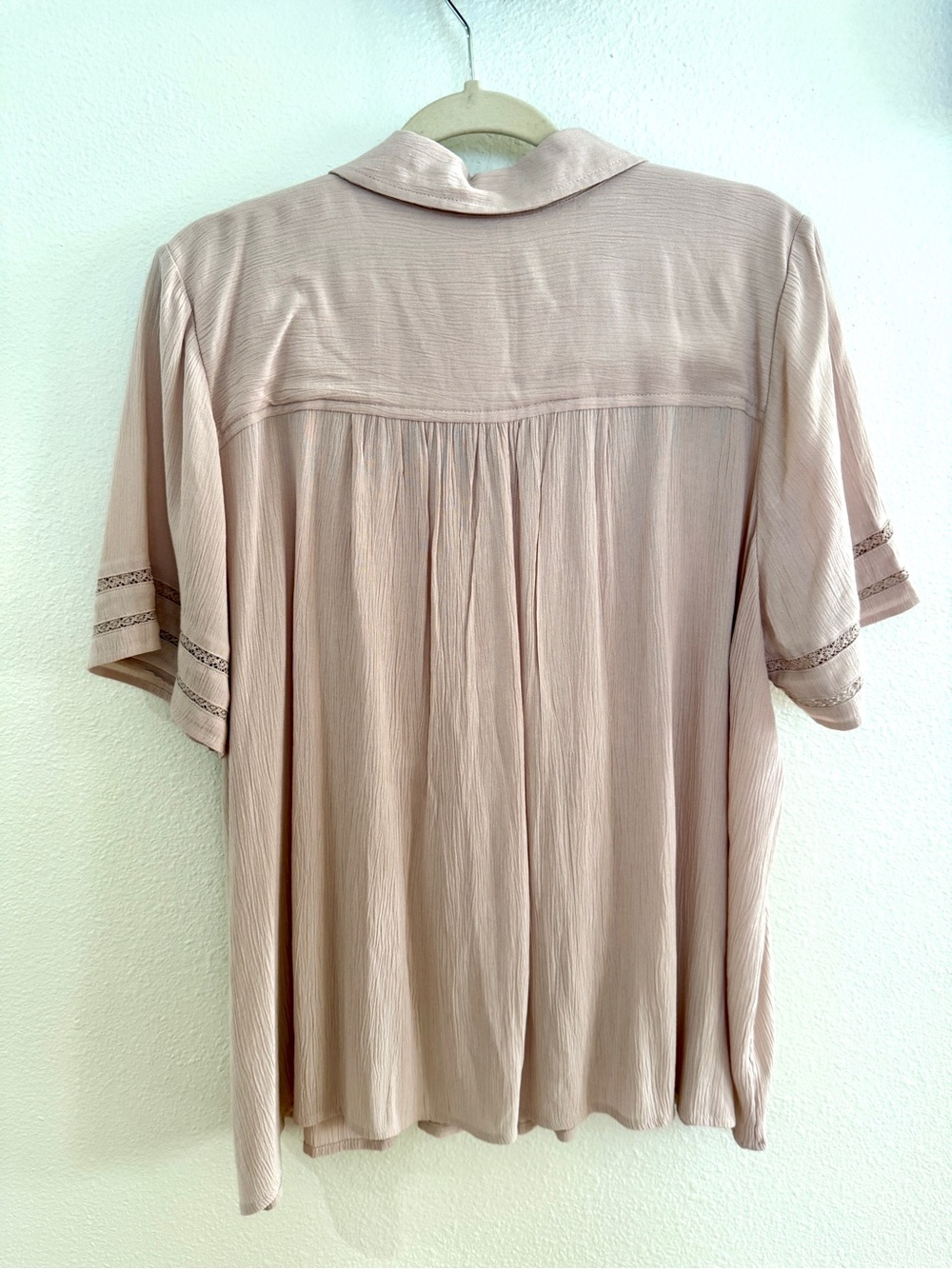 Style & Co. Soft Blush Button-Down Pintuck Blouse - Picture 4 of 5